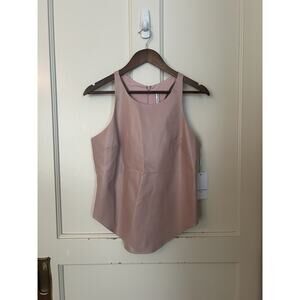 Amanda Uprichard Faux Leather Tank Top Womens Size Large Pink Party Fun NWT
